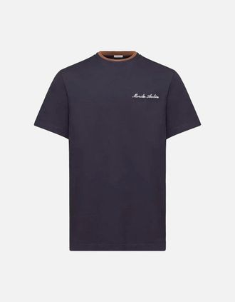 Moncler Mens Signature Logo T-Shirt Navy - Size: 42