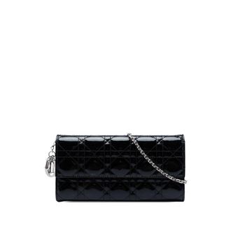 Dior Pre-owned Dior Patent Cannage Lady Dior Wallet On Chain Ladies HTCWYR8Q82DAG7DX