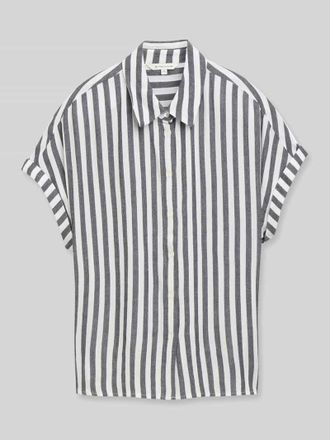 Tom Tailor Regular Fit Bluse aus reiner Viskose in Marine, Gr&ouml;&szlig;e 34