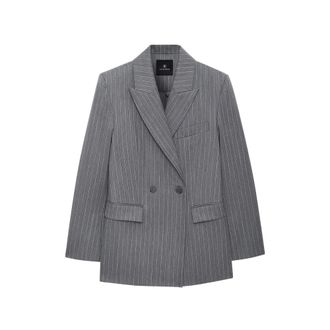 Anine Bing Pinstripe-pattern Double-breasted Blazer