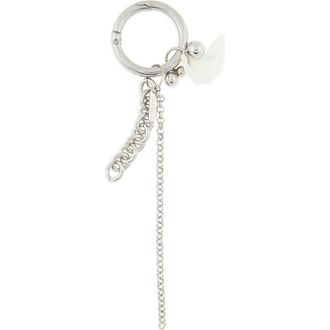 Justine Clenquet Paula Seashell & Chain Key Ring in Palladium at Nordstrom