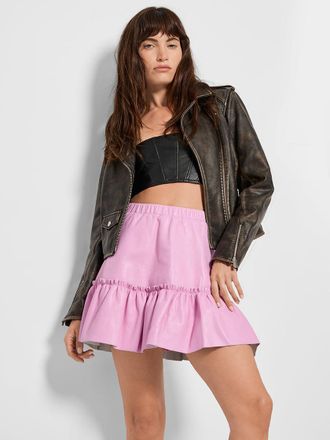 AS by DF Clementine Recycled Leather Skirt