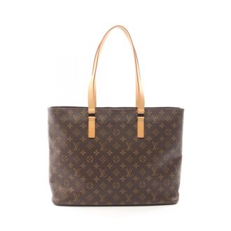 Louis Vuitton Brown Monogram Coated Canvas Leather Handbag Tote Bag (Pre-Owned)