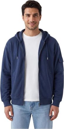 Saint Barth Beckett Zip-through Sweatshirt - Heren - Vesten met rits - Blauw - XL - Katoen - Hoodies & sweatvesten