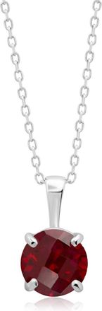 MAX + STONE 14k Yellow or White Gold 6mm Gemstone Round Pendant Necklace with 18 Inch Chain