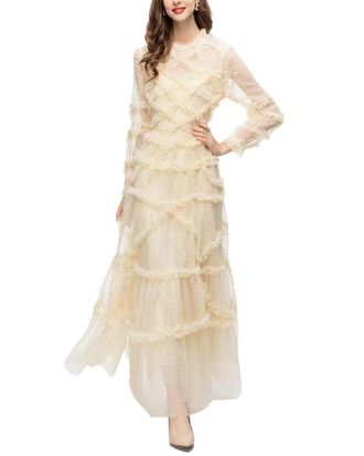 Burryco Burryco Long Sleeve Embellished Maxi Dress