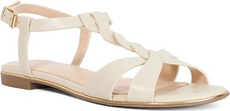 Dune London Ladies LYLAR T-Bar Plaited Sandals Size UK 7 Casual Sandals