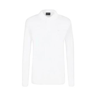 Armani Polo Shirt met Lange Mouwen - Heren - Polos - Wit - L - Katoen - Tops