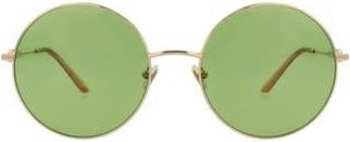 Valentino 57mm Round Sunglasses in Gold Gold Green at Nordstrom Rack