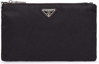 Prada Black Logo Wristlet