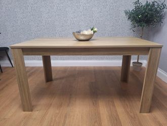 Kosy Koala Dining Table Beige Wood Kitchen Place for 6 Seats, Dining Table Only (Beige H 75 x L 140 x W 80 cm)