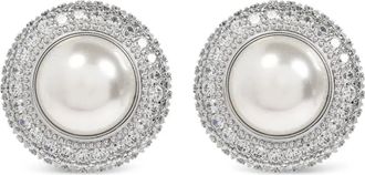 Self Portrait Orecchini a bottone con cristalli - Argento