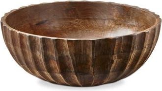 Tag Large Fluted Wood Serving Bowl Natural Finish Hand Wash Only in Beige at Nordstrom