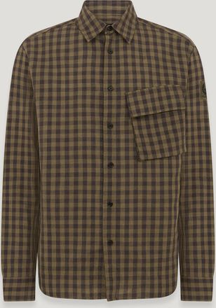 Belstaff Belstaff Camisa Scale para hombre Cuadros vichy Shoreline Verde Surplus / Negro lavado 2XL