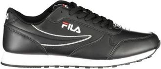 Fila Sleek Black Sports Sneakers with Contrast Mens Details