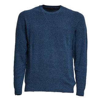Zanone Round-neck Knitwear, male, Blue, Size: 2XL Maglia girocollo