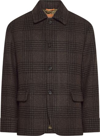 Cruna Classic Plaid Jacket with Structured Collar and Tailored Fit