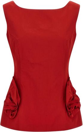 Magda Butrym Dames, Tops, Rood, Maat: S Katoen