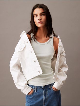 Calvin Klein Jeans Calvin Klein Womens Cotton Contour Rib Tank - Grey - XS