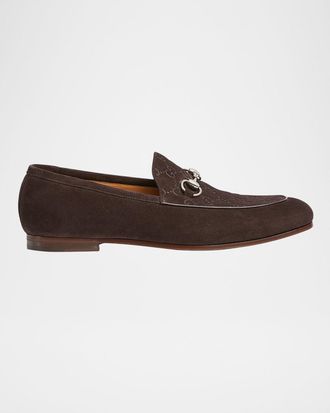 Gucci Men & apos;s Jordy Guccissima Suede Loafers