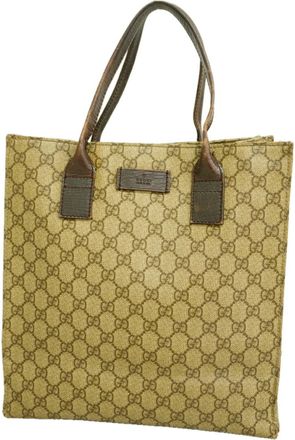 Gucci Beige Brown Pvc Tote Bag (Pre-Owned)
