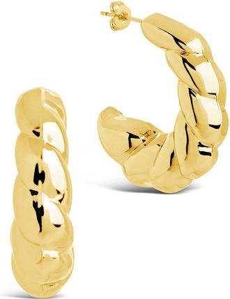 Sterling Forever Statement Croissant Hoop Earrings