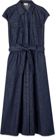 Oltre Denim overhemdjurk met borduursel - Dames - Shirt Kleedjes - Blauw - M - Denim - Kleedjes