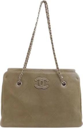 Chanel Pre-owned Tote Bag - Dames - Vintage Schoudertas - Groen - ONE Size - Leer - Vintage
