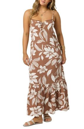 O'Neill Tasmin Floral Maxi Sundress in Carob Brown at Nordstrom, Size Xx-Large