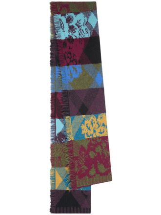 Dries Van Noten Mati Fringed Patchwork Scarf