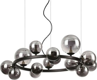 Ideal Lux Ideal Lux - Perlage 14 Light Round Globe Pendant Ceiling Light Black