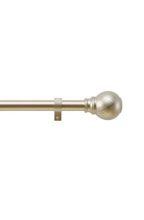 DKNY Griffin Adjustable Curtain Rod & Finial Set in Gold at Nordstrom, Size 66-120