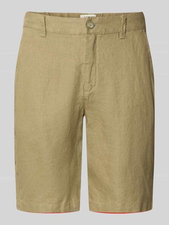 Casual Friday Casual Friday Leinen Shorts mit Eingrifftaschen Modell PANDRUP in Khaki, Gr&ouml;&szlig;e XXL
