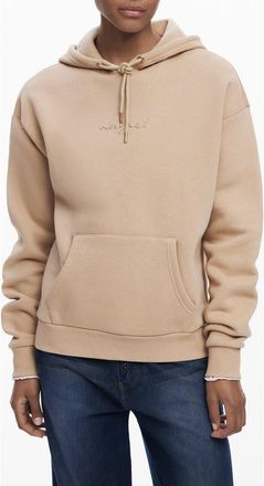 Desigual Logo Hoodie in Beige at Nordstrom, Size X-Small