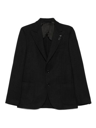 Lardini houndstooth-pattern two-button blazer - Black