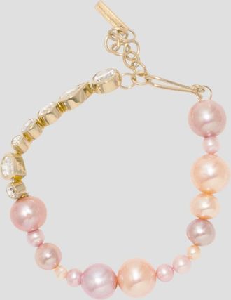 Completedworks Womens Float Pearl And Zirconia Vermeil Bracelet In Pink/gold