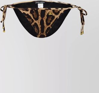 Dolce & Gabbana leopard-print string bikini bottoms