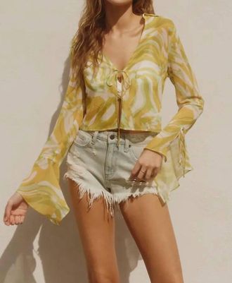 Dress Forum Mojito Tie Front Top In Mint