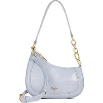 Dune London Direction Leather Shoulder Bag in Pale Blue at Nordstrom