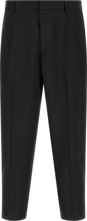 Jil Sander Broeken, Heren, Zwart, XL, Katoen, Wool Canvas Broeken