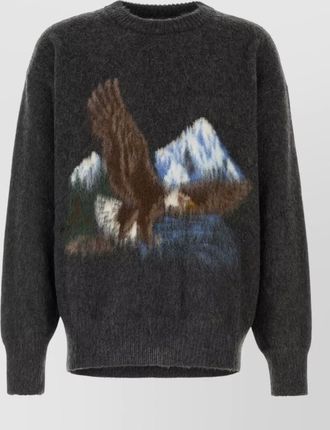 Maison Margiela brushed intarsia crewneck sweater