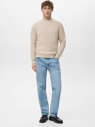 Mango Pullover cotone maglia sottile beige - Uomo - XXL - MANGO MAN