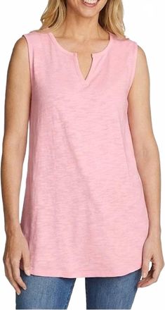 Eddie Bauer Sleeveless Favorite Notch Vneck Tank Top In Pink