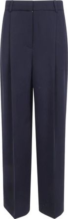 Toteme Double Pleat Fluid Broeken - Dames - Wijde Broeken - Zwart - M - Polyester - Broeken