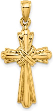 Diamond2Deal 14k Yellow Gold Polished -X- Center Cross Charm Pendant
