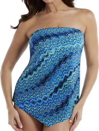 Miraclesuit Knit Pick Hankini Underwire Tankini Top In Blue