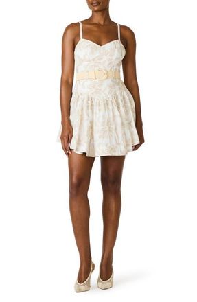 Steve Madden Kirsty Floral Appliqu&eacute; Minidress in Bermuda Bay at Nordstrom, Size 12