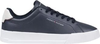 Tommy Hilfiger Leren Sneakers - Heren - Sneakers - Blauw - 44 EU - Leer - Schoenen
