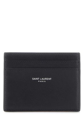 Saint Laurent Black Leather Card Holder