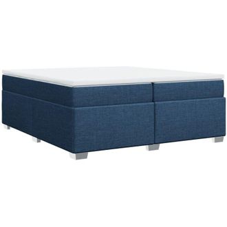 vidaXL Cama Box Spring Con Colch&oacute;n Tela Azul 200x200 Cm Vidaxl